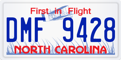 NC license plate DMF9428