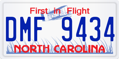NC license plate DMF9434