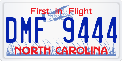 NC license plate DMF9444