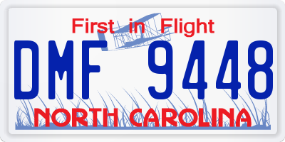 NC license plate DMF9448