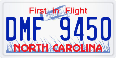 NC license plate DMF9450