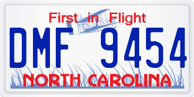 NC license plate DMF9454