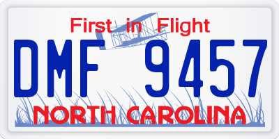 NC license plate DMF9457