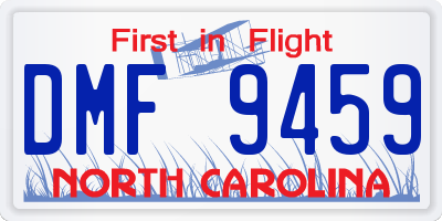 NC license plate DMF9459