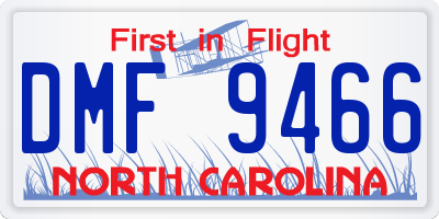NC license plate DMF9466