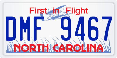 NC license plate DMF9467
