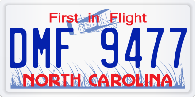 NC license plate DMF9477