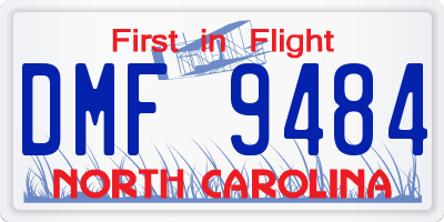 NC license plate DMF9484
