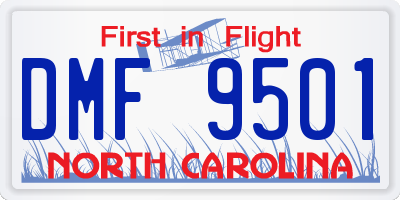 NC license plate DMF9501