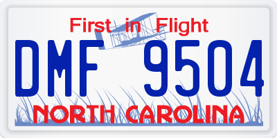 NC license plate DMF9504