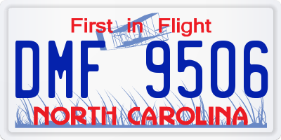 NC license plate DMF9506