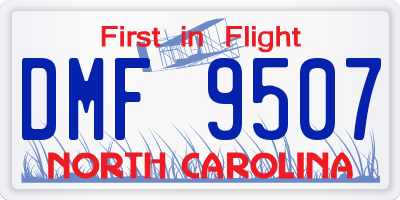 NC license plate DMF9507