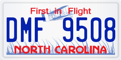 NC license plate DMF9508