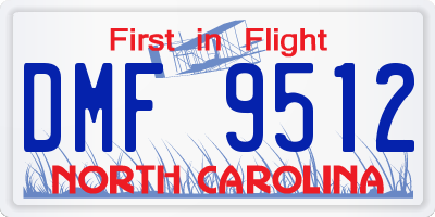 NC license plate DMF9512