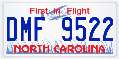NC license plate DMF9522