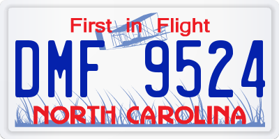 NC license plate DMF9524