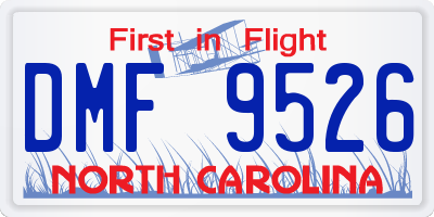 NC license plate DMF9526