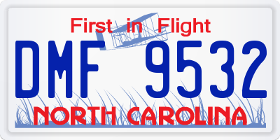 NC license plate DMF9532