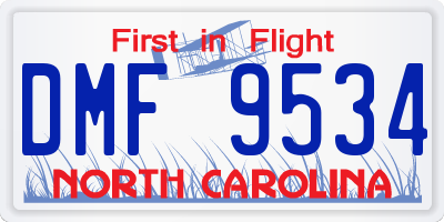 NC license plate DMF9534