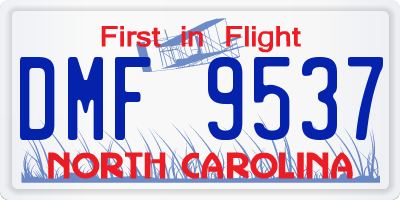 NC license plate DMF9537