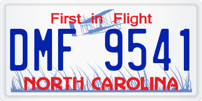 NC license plate DMF9541