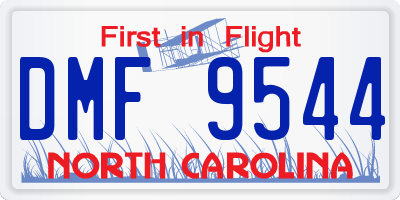 NC license plate DMF9544