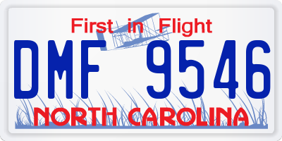 NC license plate DMF9546