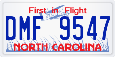 NC license plate DMF9547