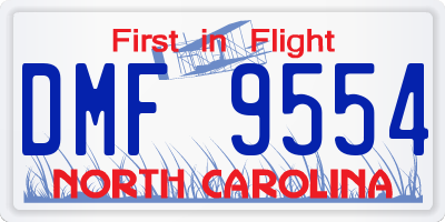 NC license plate DMF9554