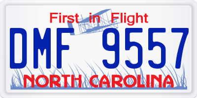 NC license plate DMF9557