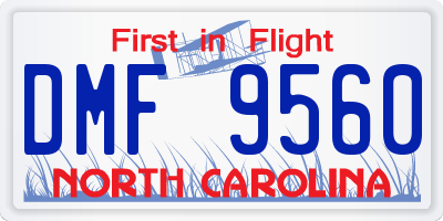 NC license plate DMF9560