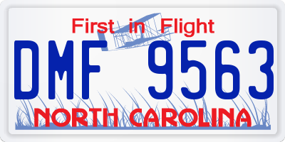 NC license plate DMF9563