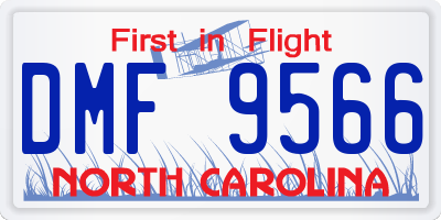 NC license plate DMF9566