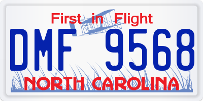 NC license plate DMF9568