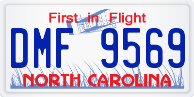 NC license plate DMF9569