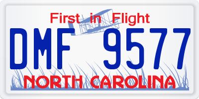 NC license plate DMF9577