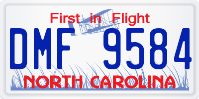 NC license plate DMF9584