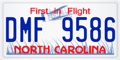 NC license plate DMF9586