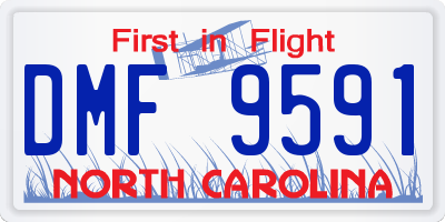 NC license plate DMF9591