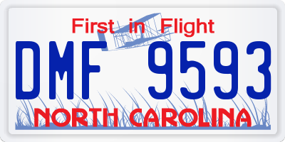 NC license plate DMF9593