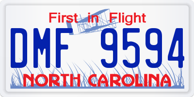 NC license plate DMF9594