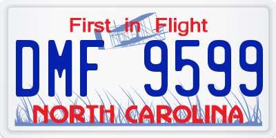 NC license plate DMF9599