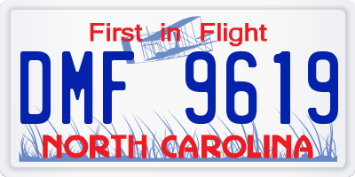 NC license plate DMF9619