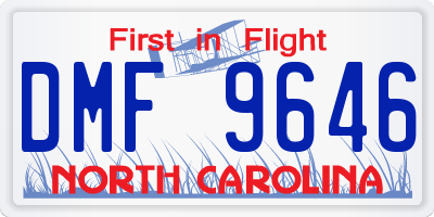NC license plate DMF9646