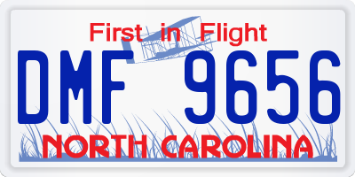 NC license plate DMF9656