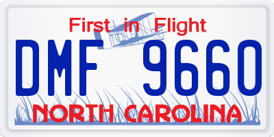 NC license plate DMF9660