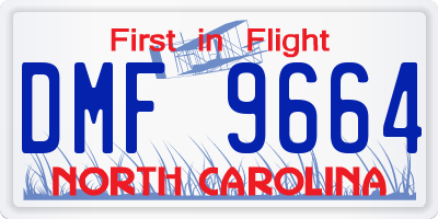 NC license plate DMF9664