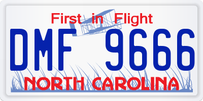 NC license plate DMF9666