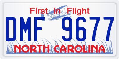 NC license plate DMF9677