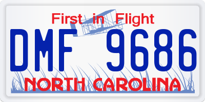 NC license plate DMF9686